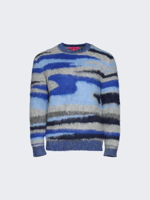 The Elder Statesman Topo Jacquard Crew Sweater Twilight Multi