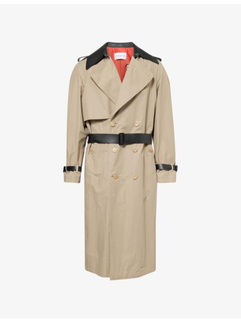 Givenchy Double-Breasted Contrast Cotton Blend Trench Coat