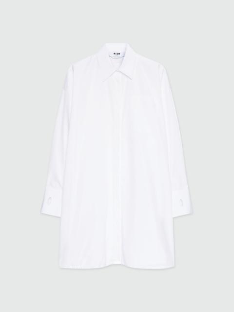 MSGM White poplin shirt dress