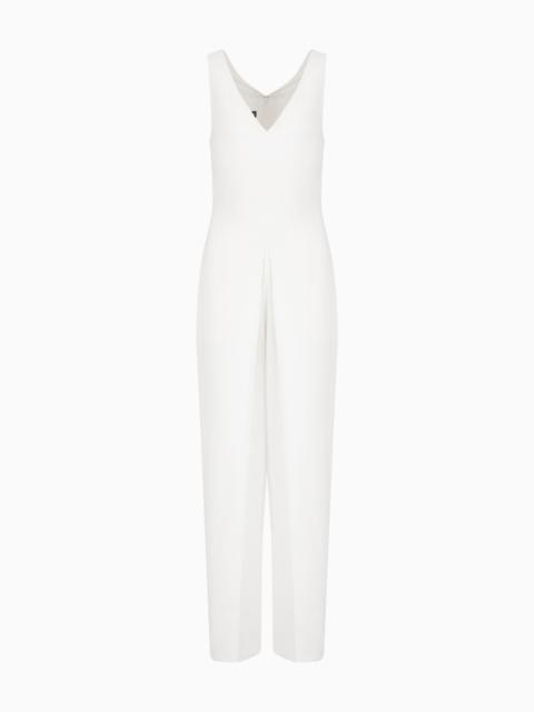 EMPORIO ARMANI V-NECK JUMPSUIT IN TECHNICAL CADY
