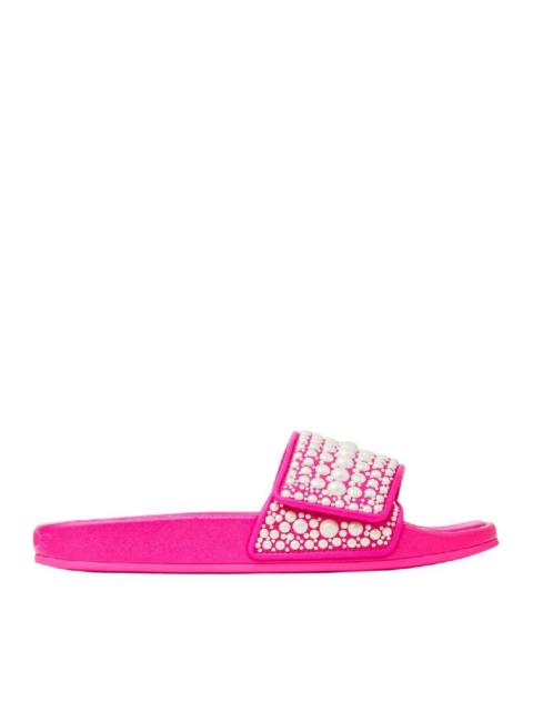 JIMMY CHOO Jimmy Choo Fitz Slides With Pearl Embellishments, Brand Size 34 ( US Size 4 )