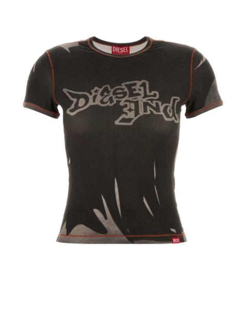 Diesel Diesel Women Printed Stretch Cotton T-Shirt