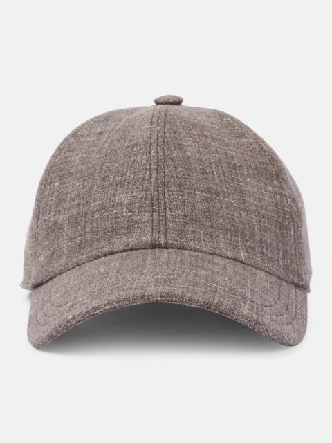 The Row Caspian silk, linen, and wool baseball cap