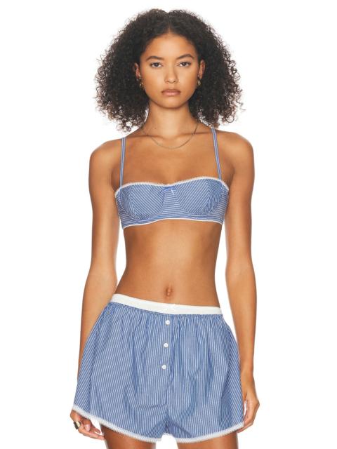 HELSA Pinstripe Poplin Bra