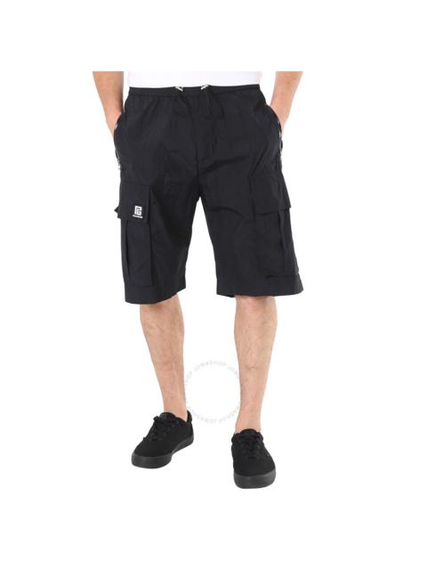 Balmain Men's Black Nylon Bermuda Cargo Shorts