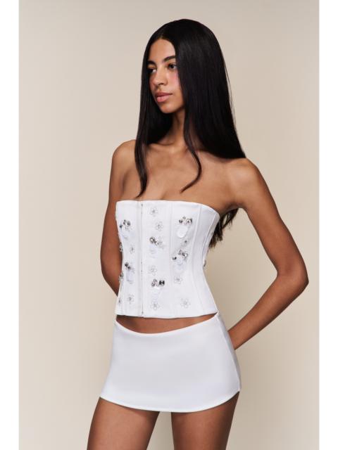 GUIZIO EMBELLISHED SATIN CORSET