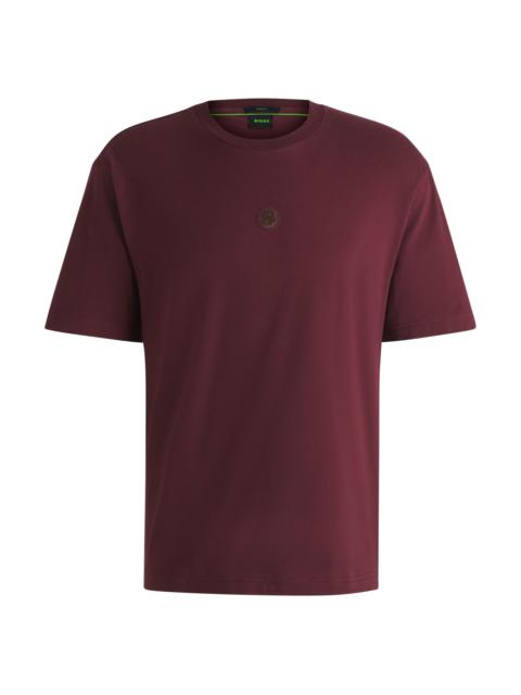 BOSS STRETCH-COTTON T-SHIRT WITH DOUBLE B MONOGRAM
