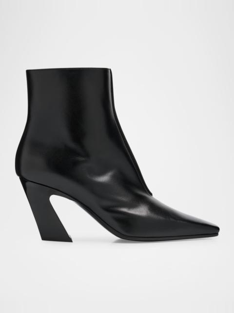 Lewis Leather Square-Toe Ankle Boots