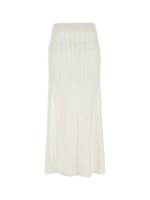 GANNI White Crochet Skirt
