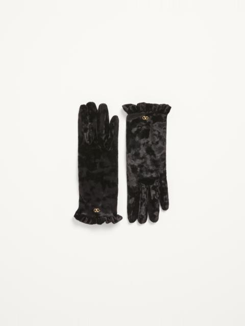 Valentino VLOGO SIGNATURE CHENILLE GLOVES