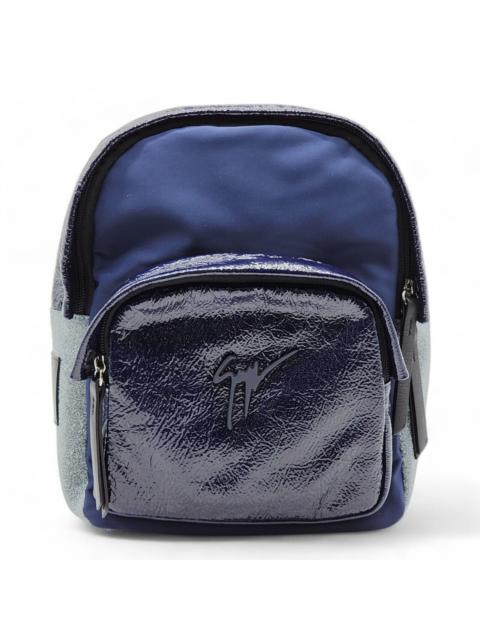 Giuseppe Zanotti Logo Backpack - Nylon, Leather, Suede - Blue Black Gray $950