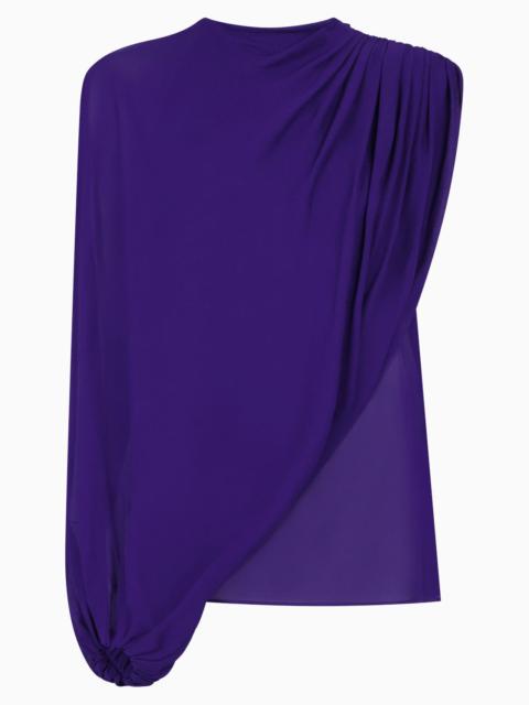 Alaïa ASYMMETRIC DRAPE BALLOON TOP | PURPLE