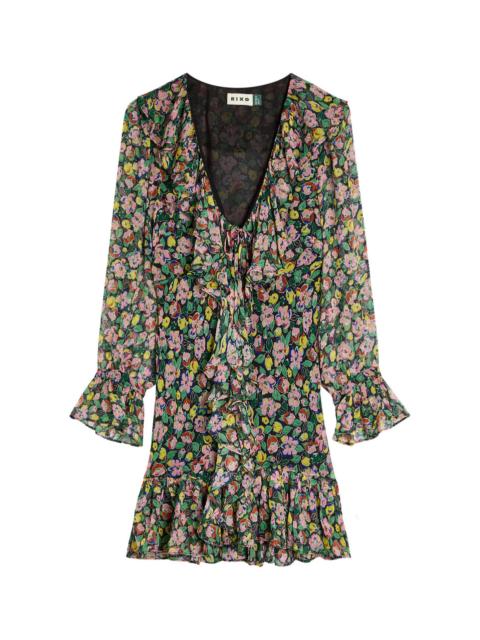 RIXO Rixo Shalyn Floral Chiffon Mini Dress