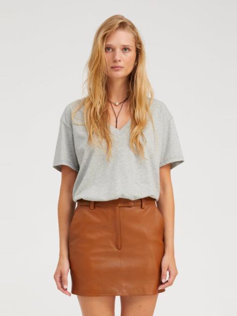 SPRWMN HEATHER GREY V-NECK TEE