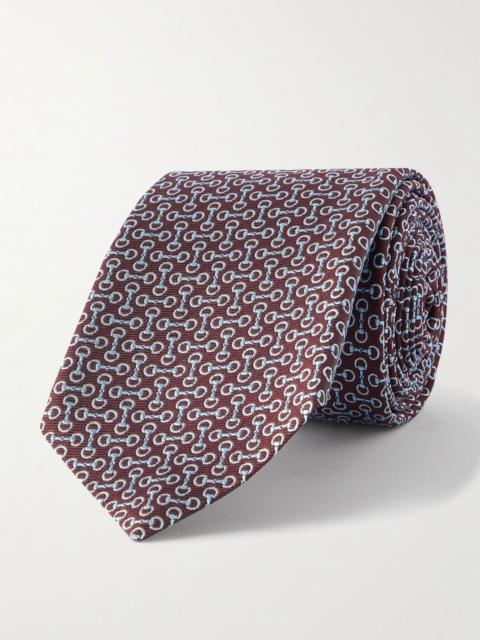 GUCCI Symbols 7cm Silk-Jacquard Tie Burgundy