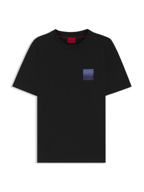 HUGO COTTON-JERSEY T-SHIRT WITH CURVED-LOGO PRINT