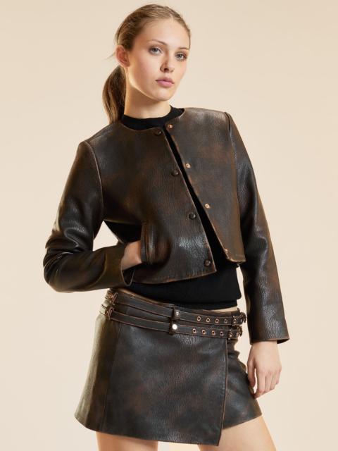 CYNTHIA ROWLEY Winona Leather Crop Jacket