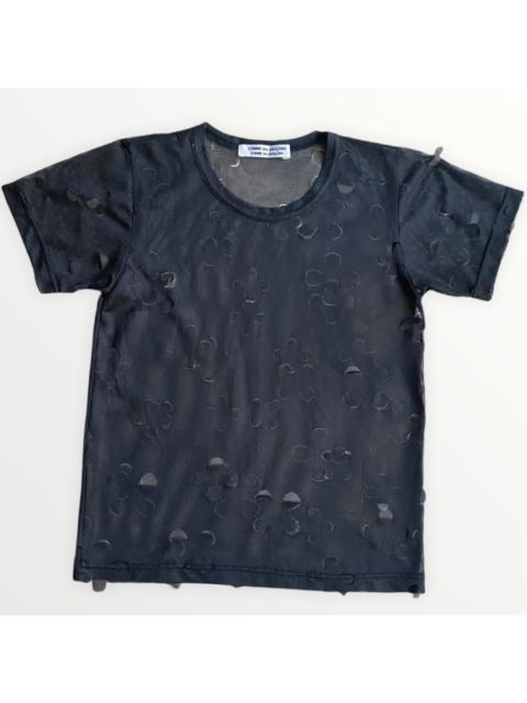 Comme Des Garçons Comme Des Garcons Floral Laser Cut Mesh Net T Shirt