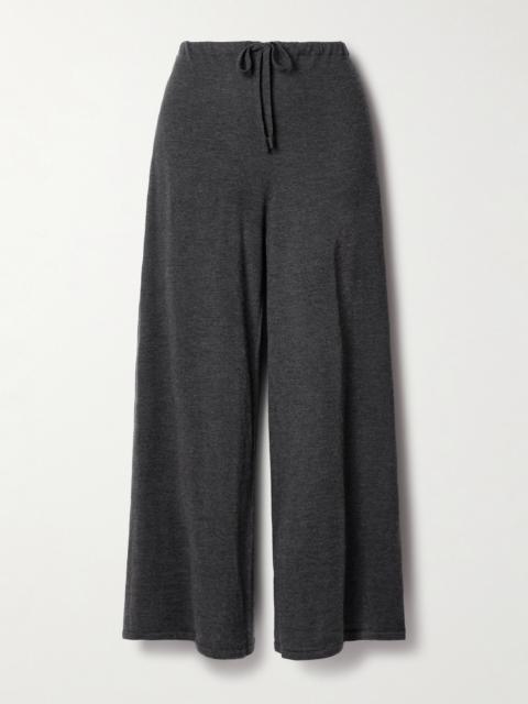 The Row Helphine Mélange Cashmere Wide-leg Pants