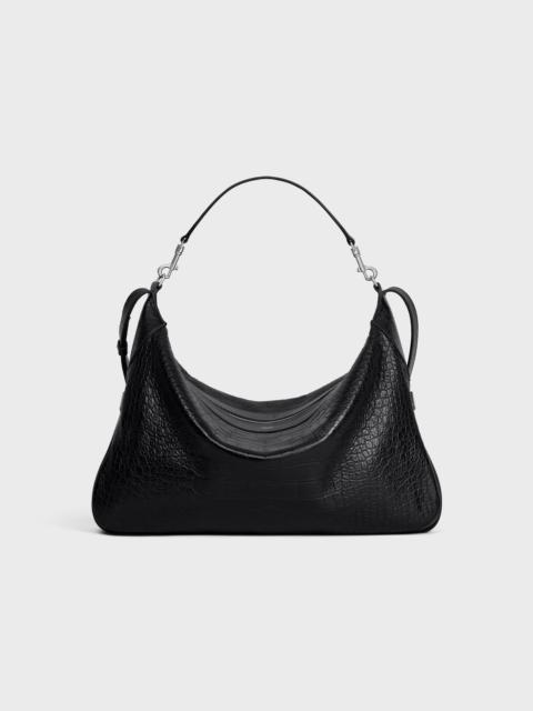 CELINE Large Strap Romy IN CROCODILE EMBOSSED DEERSKIN