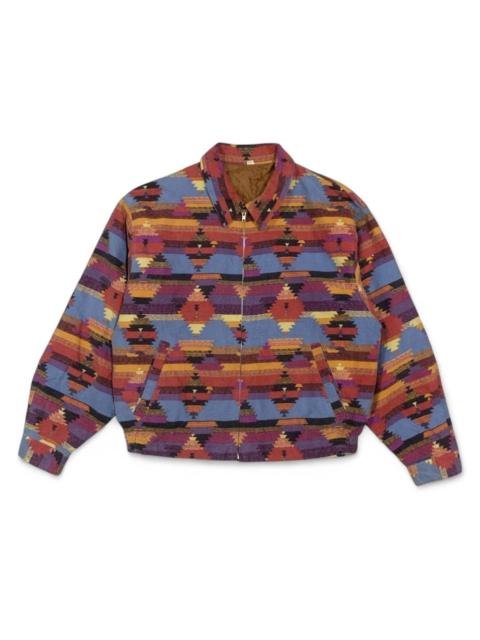 Other Designers Japanese Brand - Vtg Southwestern Aztec Print Quilted Blanket acket