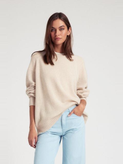 SPRWMN OAT CASHMERE LOOSE GAUGE CREWNECK