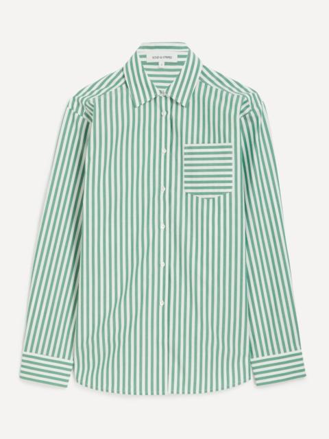 Solid & Striped Green-White Stripe Avril Button-Down Shirt