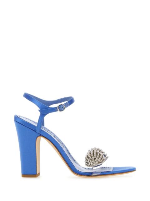 Manolo Blahnik Manolo Blahnik Women Blue Satin Elhob Sandals