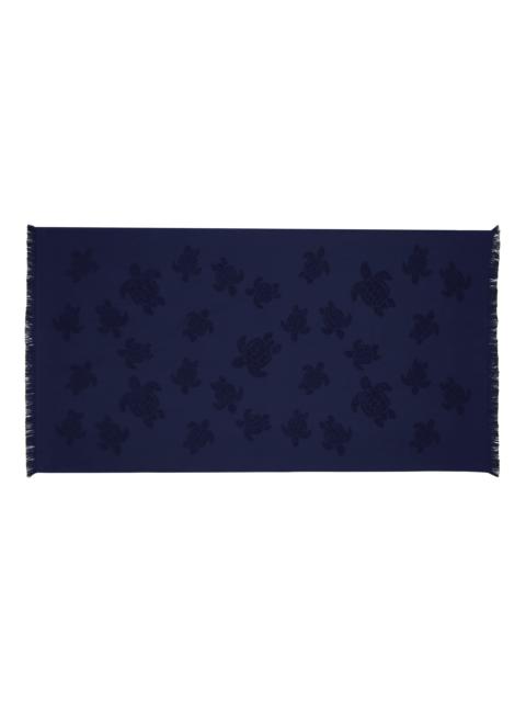 Vilebrequin Beach Fouta in Organic Cotton Turtles Jacquard