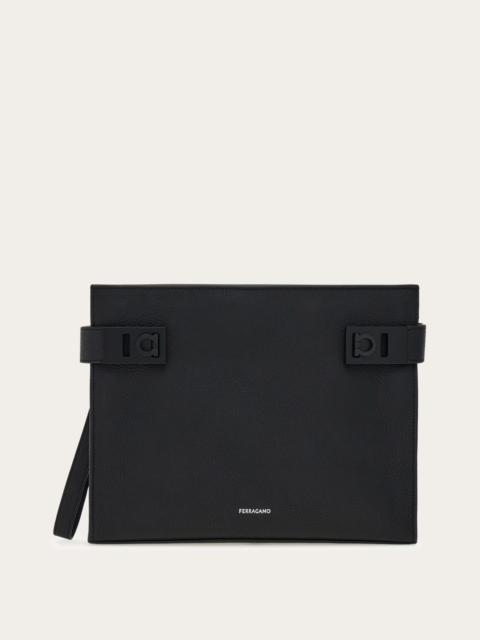 FERRAGAMO Pouch with Gancini buckles