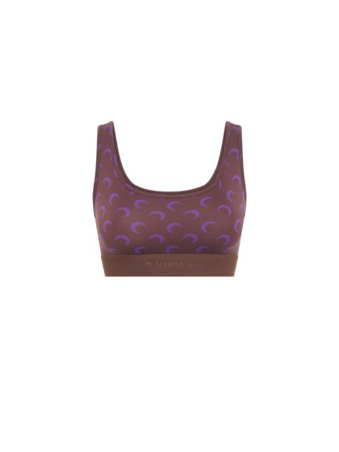 Marine Serre MOON PRINTED JERSEY SPORTS BRA