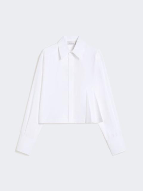 Sportmax Cropped poplin shirt with asymmetrical pleats - optical white