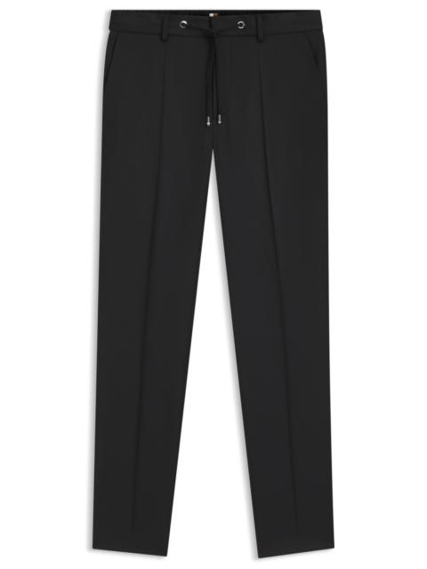 BOSS DRAWSTRING TROUSERS IN VIRGIN-WOOL SERGE