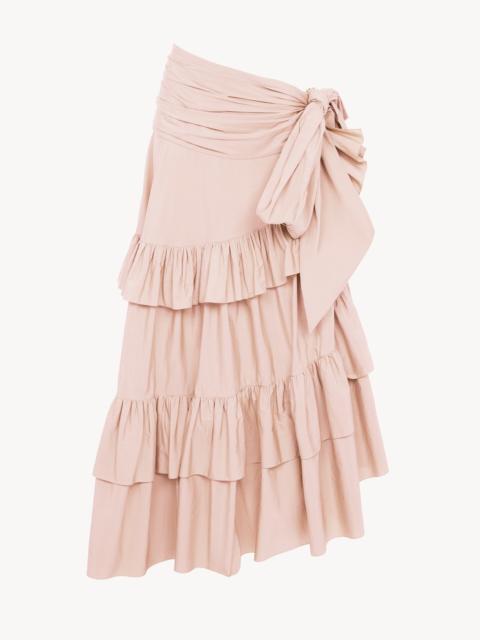 Chloé RUFFLED LONG SKIRT IN COTTON POPLIN