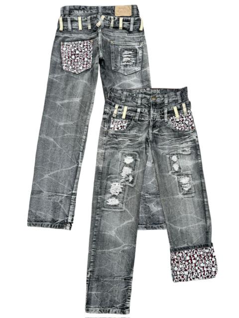 Other Designers Japanese Brand - Double Waist Creation Patch Distressed Denim Jeans 30x31