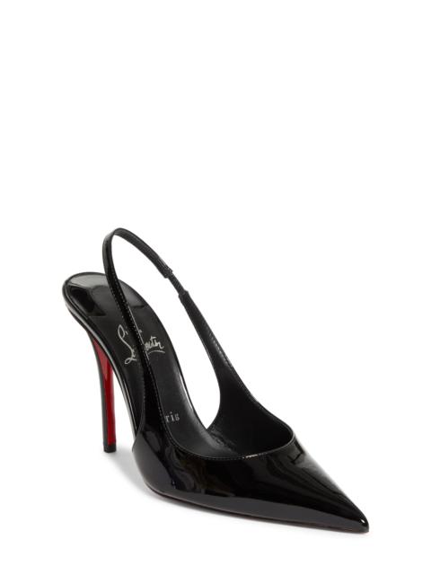 Christian Louboutin Christian Louboutin Miss Z Pointed Toe Slingback Pump in Black/Black at Nordstrom