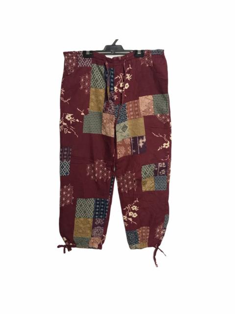 Japanese Brand - Japan patchwork style fleece relaxed pants