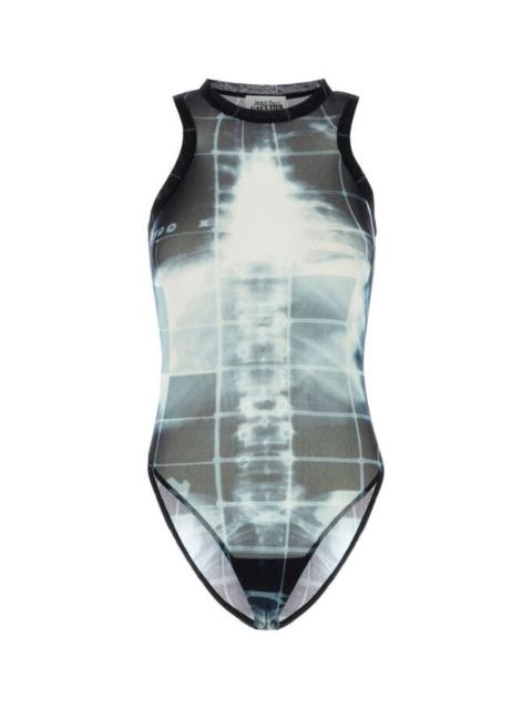 Jean Paul Gaultier Women Printed Mesh Bodysuit