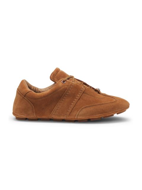 BOSS SUEDE TRAINERS WITH DOUBLE B MONOGRAM
