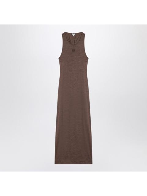 Loewe Loewe Brown Wool Dress With Anagram Logo Women