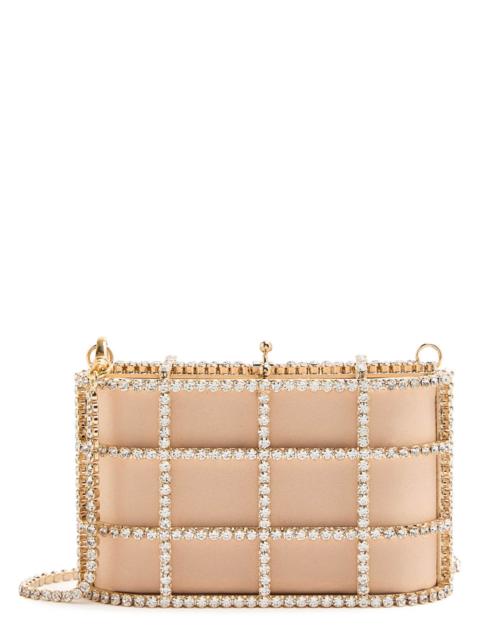 Rosantica Rosantica Mini Shell Flat Crystal-embellished Satin Clutch