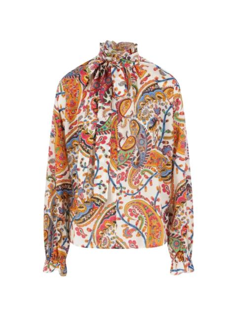 Etro Etro Women Paisley-Print Tie-Neck Silk Blend Blouse