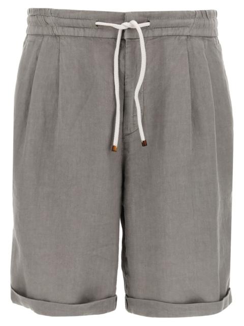 Brunello Cucinelli Men Linen Bermuda Shorts