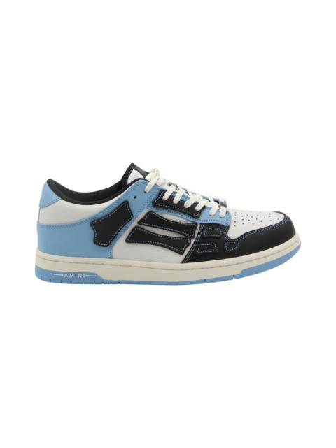 Black, White And Light Blue Leather Sneakers