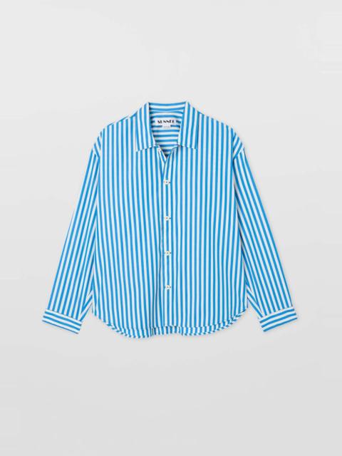 SUNNEI OVER SHIRT / bluette & off white stripes