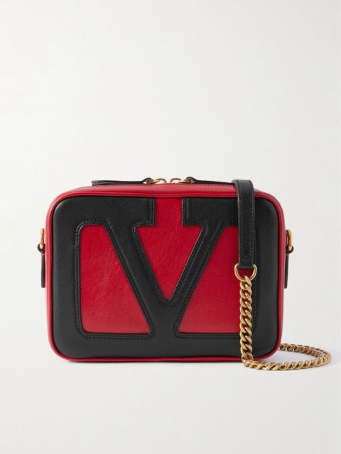 Valentino Viva Superstar two-tone leather shoulder bag Red