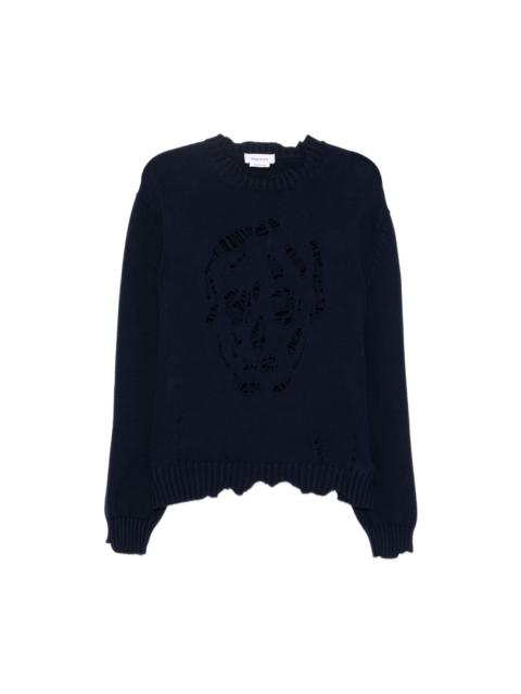 Alexander McQueen SKULL-DISTRESSED SWEATER