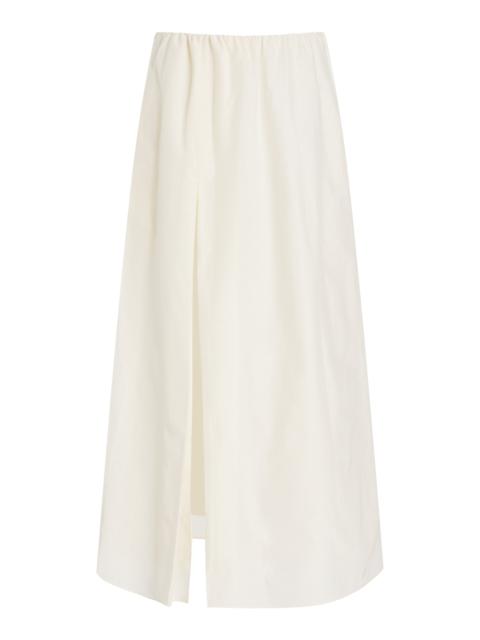 Loulou de Saison Carmen Gathered Maxi Cotton-Silk Skirt ivory