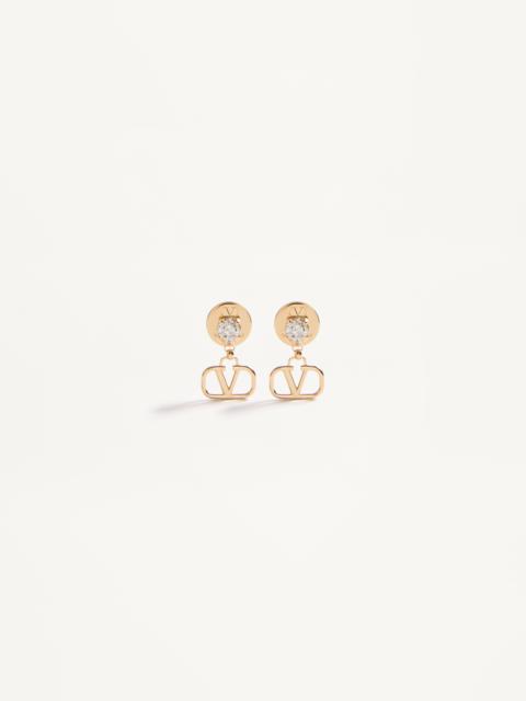 Valentino VLOGO SIGNATURE EARRINGS IN METAL AND SWAROVSKI® CRYSTALS