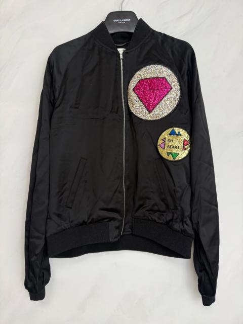 SAINT LAURENT Saint Laurent FW16 Diamond Glitter Silk Jacket